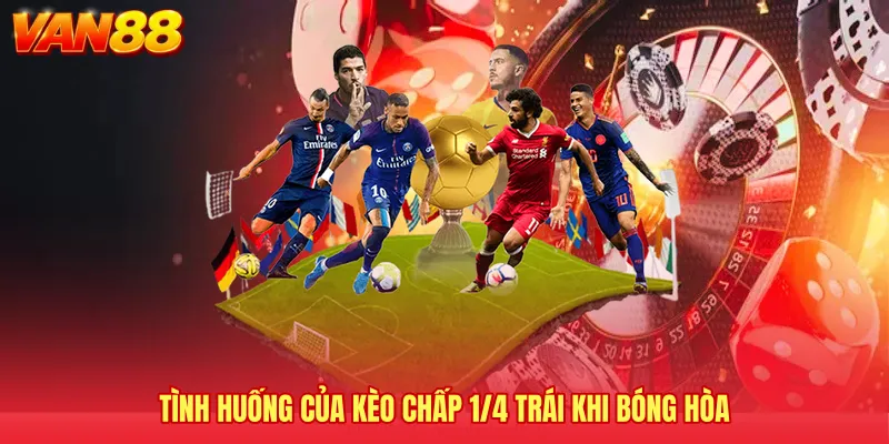 Tình huống của kèo chấp 1/4 trái khi bóng hòa